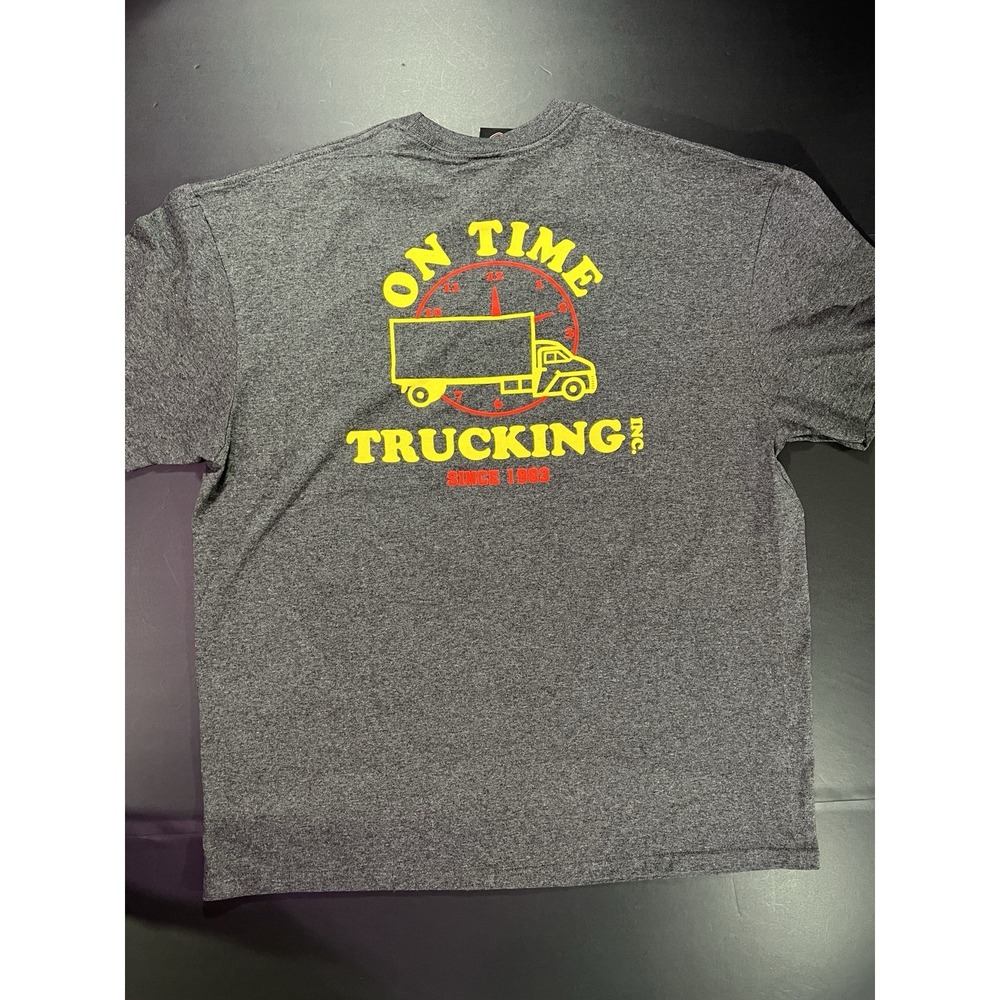Harley‎ Davidson On Time Trucking Graphic Tshirt Men's 2XL Gray